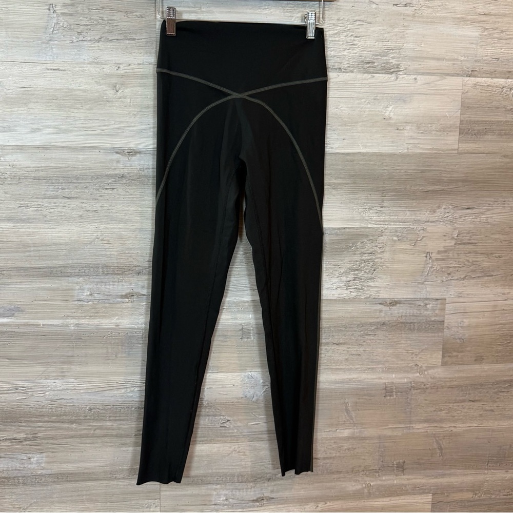 OFFLINE by Aerie Goals High Waisted 7/8 Legging - Black with Contrast Stitch Med